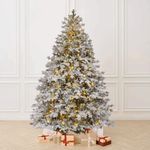 Заснеженная елка с гирляндой встроенной «Вега» (Литая хвоя) 230 см / 2,3 м