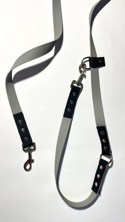 Перестёжка для собак средних пород, перестежка биотан 7 м , 25 мм. Черный- серый