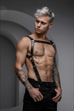 Портупея мужская Ra кожа черная L/XL