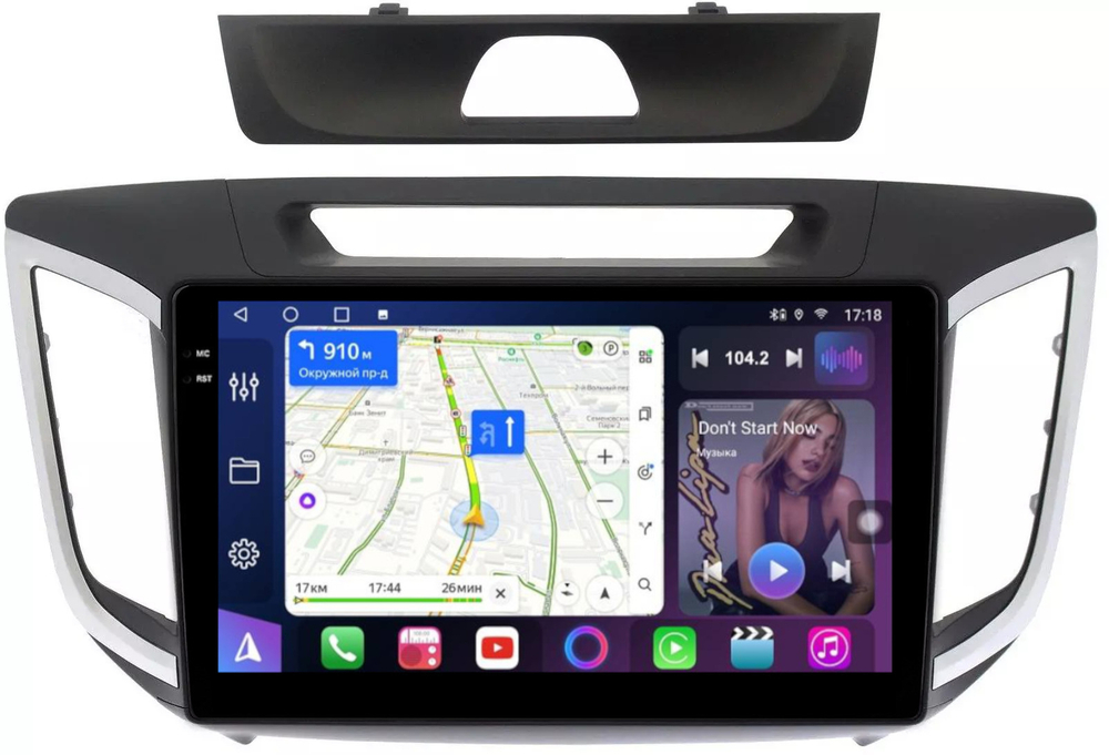 Магнитола для Hyundai Creta 1 2016-2021 - FarCar 407M монитор 10.36" QLED на Android 14, TS18, CarPlay, 4G SIM-слот