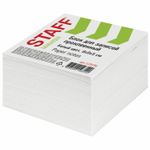Блок для записей STAFF проклеенный, куб 9х9х5 см, белый, белизна 90-92%, 129196
