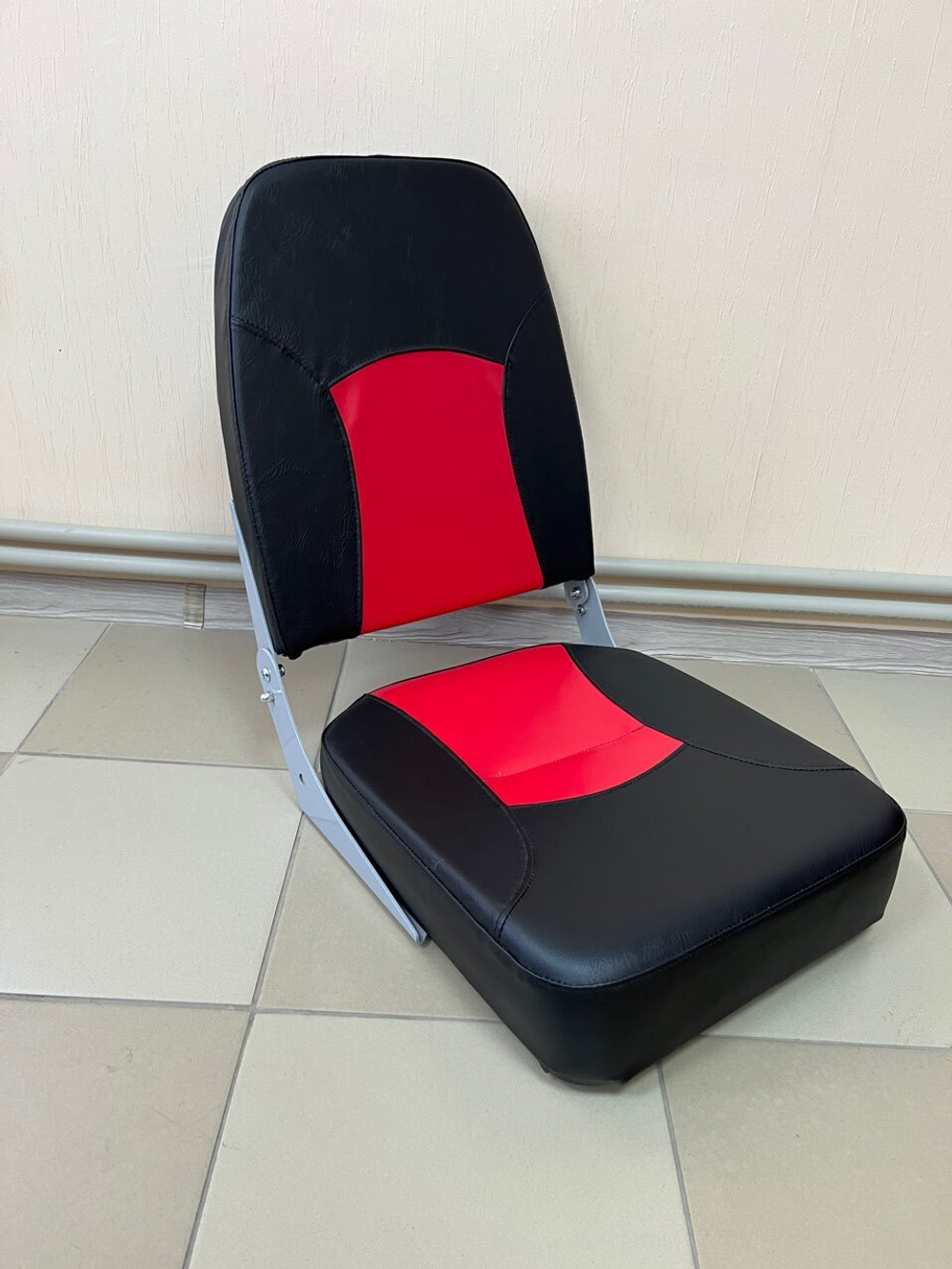 Сиденье на лодку, катер, без крепления, 430х380х200 мм (черный, белый)