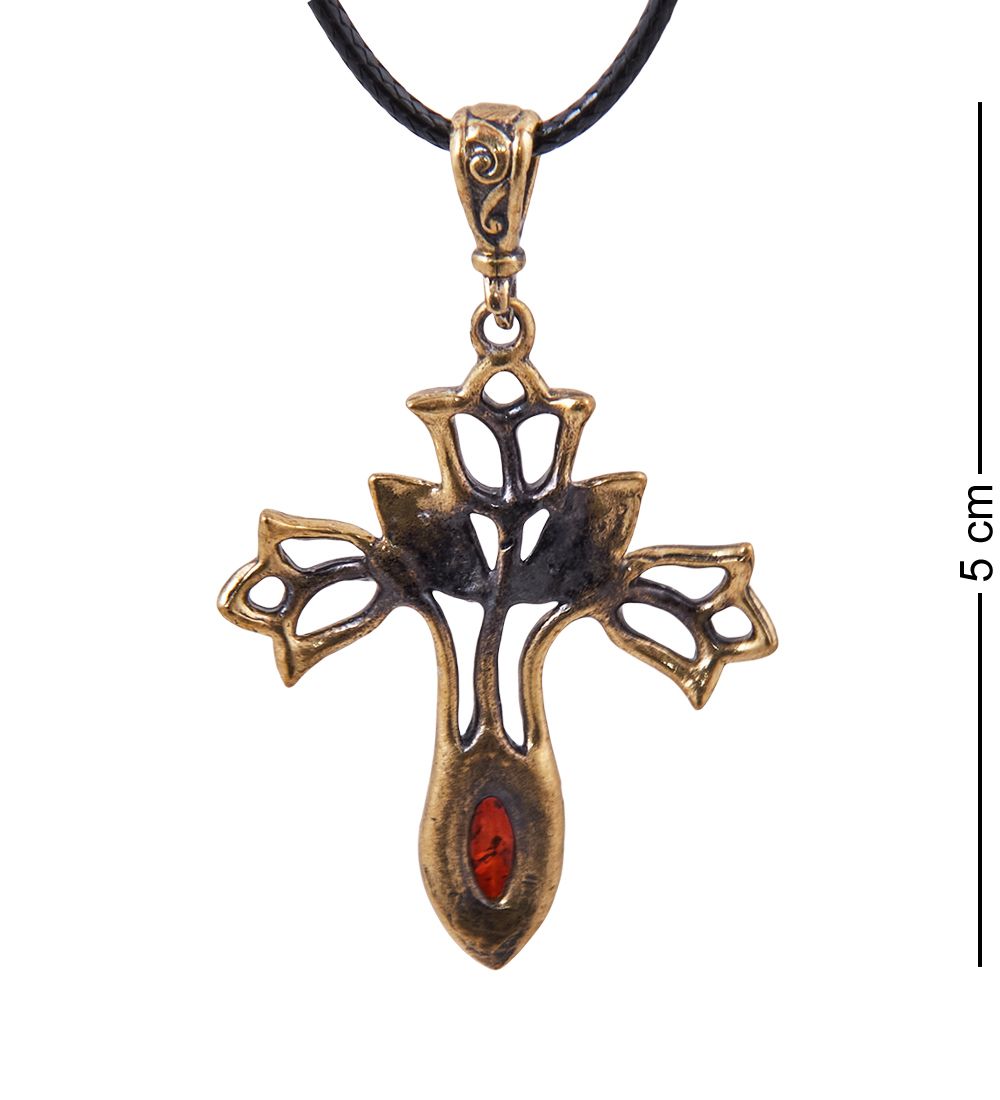 AM-3871 Подвеска «Тюльпанчики» (латунь, янтарь)