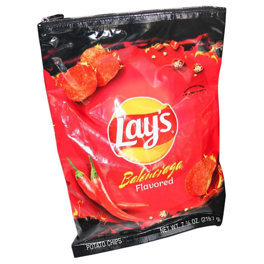 Balenciaga Lay"s Collaboration Leather Clutch Unisex Red