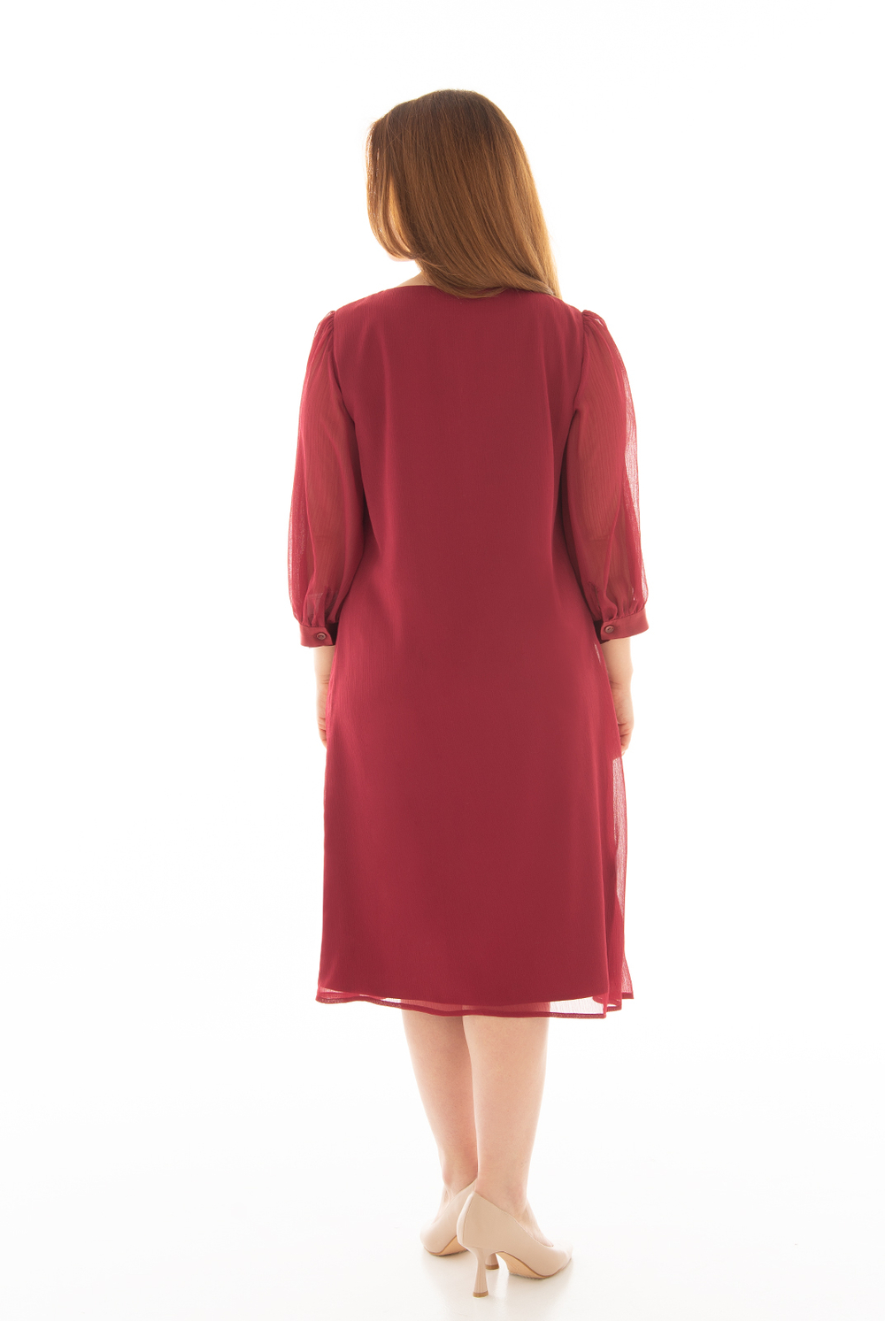 Платье женское 3452зпб, бордовый #295Бор053452зпб
