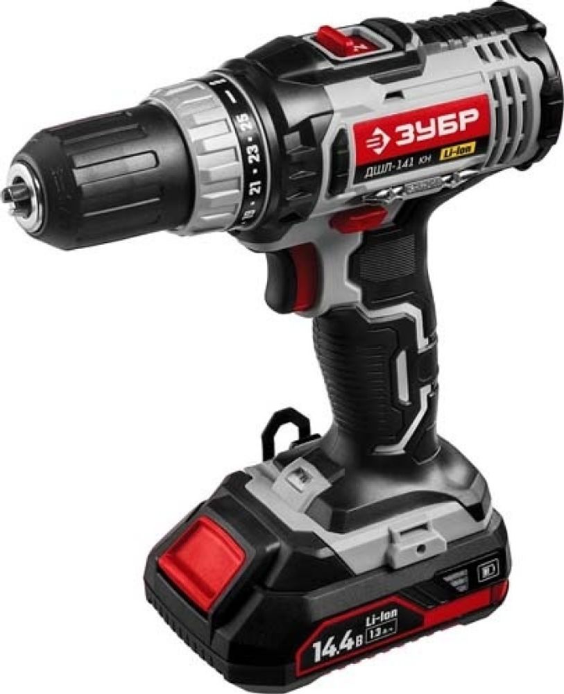 Дрель-шуруповерт в кейсе,ЗУБР  ДШЛ-141 К