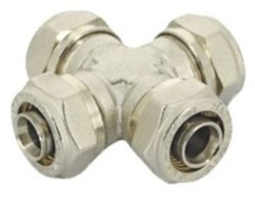 Крестовина обжимная Uni-Fitt 16 мм для металлопластиковых труб (676N6666)