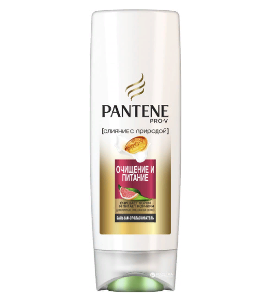 Pantene Бальзам-ополаскиватель для волос Слияние с природой, Очищение и питание, для жирных и смешанных волос, 200 мл