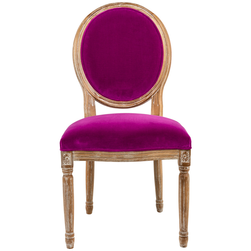 Стул Луи - Фуксия бархат лесной орех Объект мечты