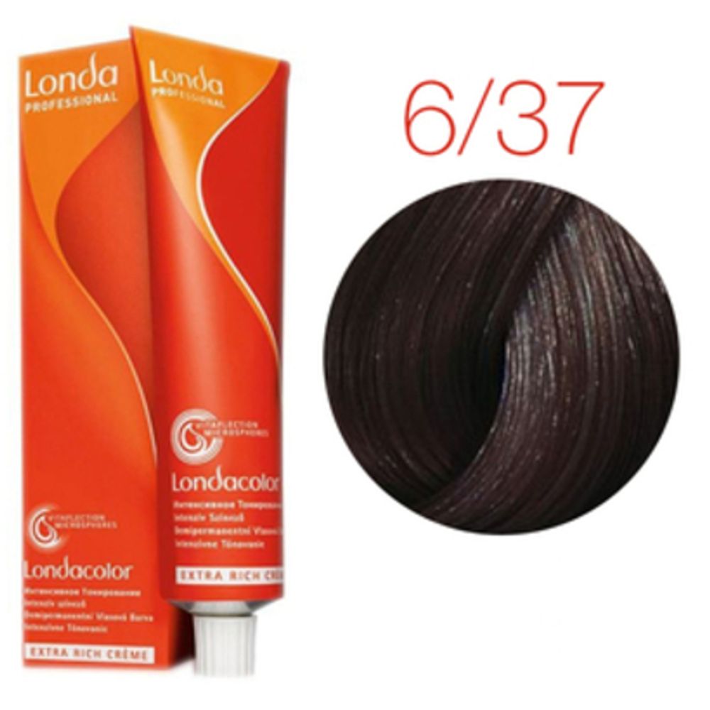 Londa Color инт.тонирование, 6/37 темный блонд золотисто-коричневый, 60мл