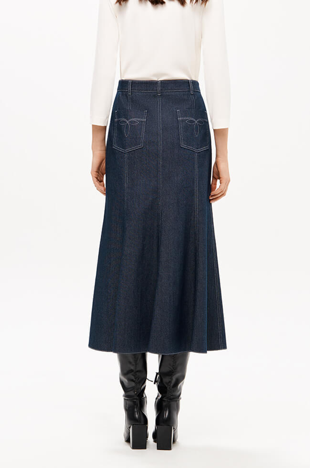 4903 Юбка женская (синий джинс)