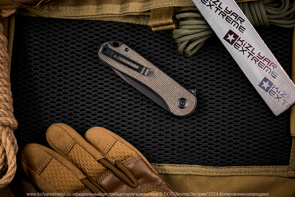 Нож Civivi Elementum C907Z сталь D2 BlackWash рукоять Dark Green Micarta