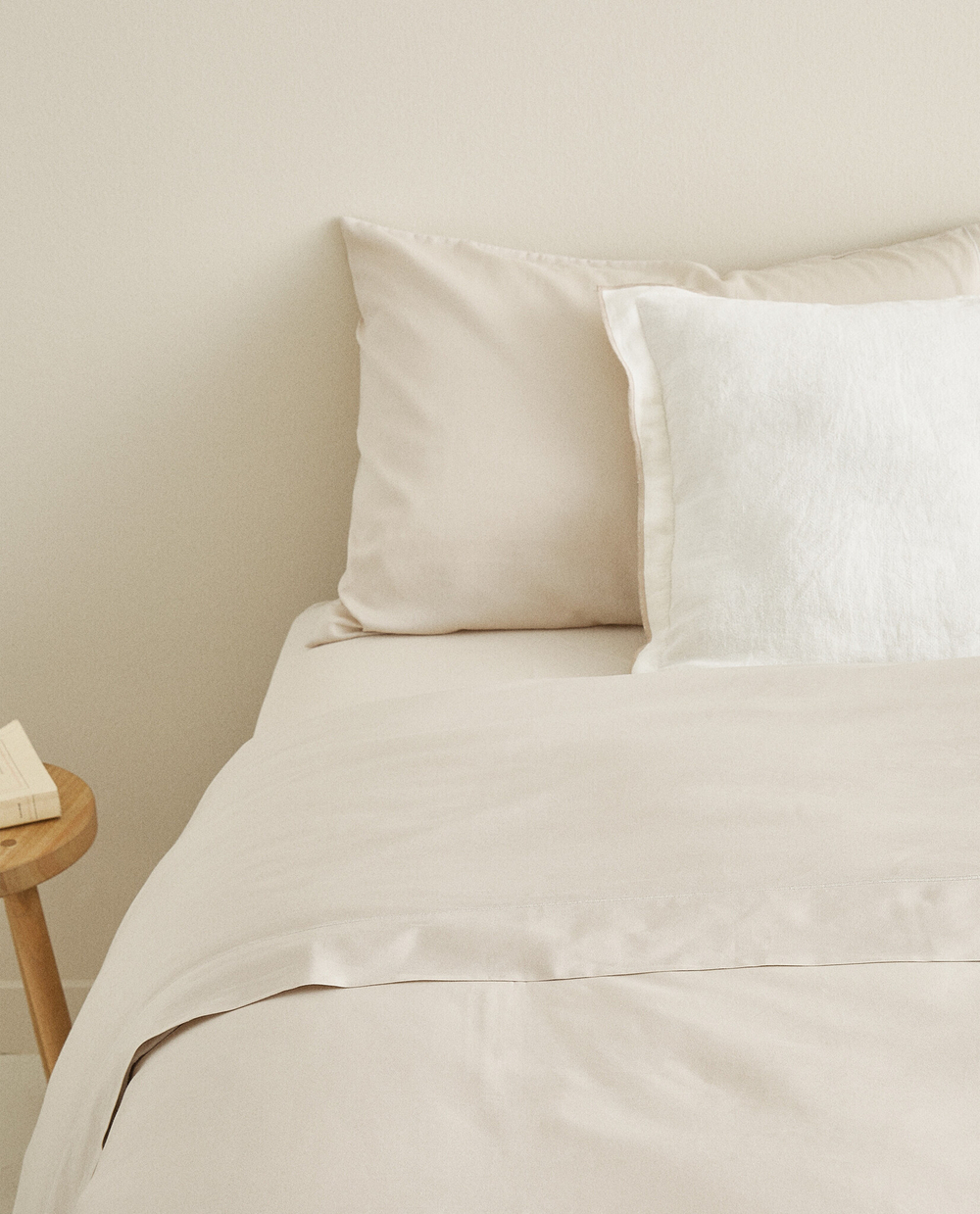 ZARA HOME (300 НИТЕЙ) ПРОСТЫНЯ ИЗ ХЛОПКА, БЕЖЕВЫЙ