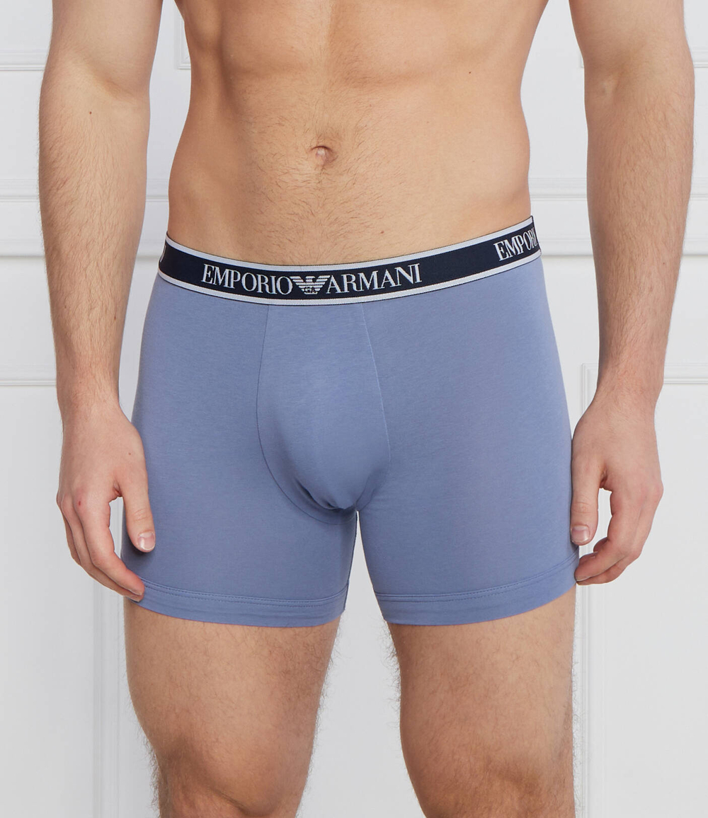 Трусики-боксеры 3шт. Emporio Armani - голубой(111473 3F717)