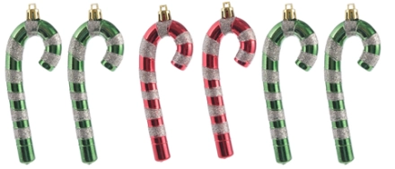 Набор украшений Карамельные трости 6шт 13х3х1,5см, SYDC23-020