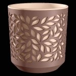 Кашпо для цветов пластиковое 1,25л d-16,2см «Leaves» Мокко/Пудра