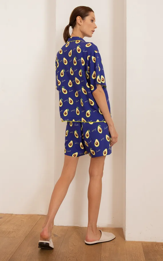 Рубашка 56423 Фиолетовый авокадо