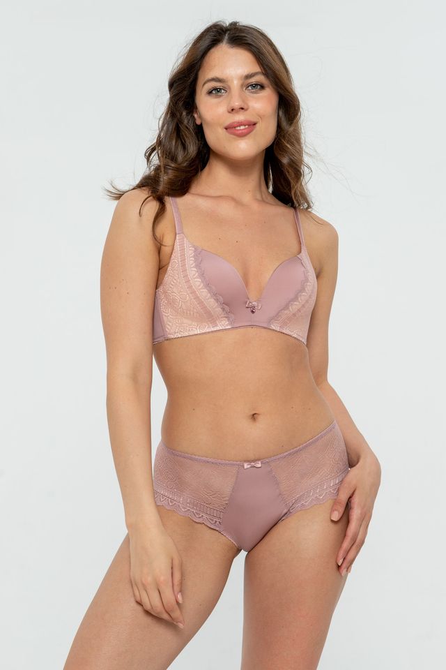 Пудровые высокие трусики-панти