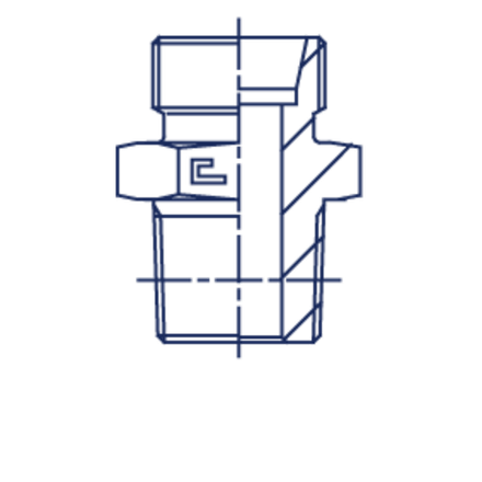 Штуцер ввертной BSPT 1/4" DL06 уплотнение C (корпус)