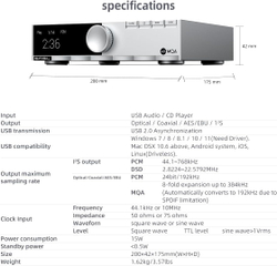 Настольный CD-транспорт SMSL PL200T, CD-проигрыватель, MQA, серебристый
