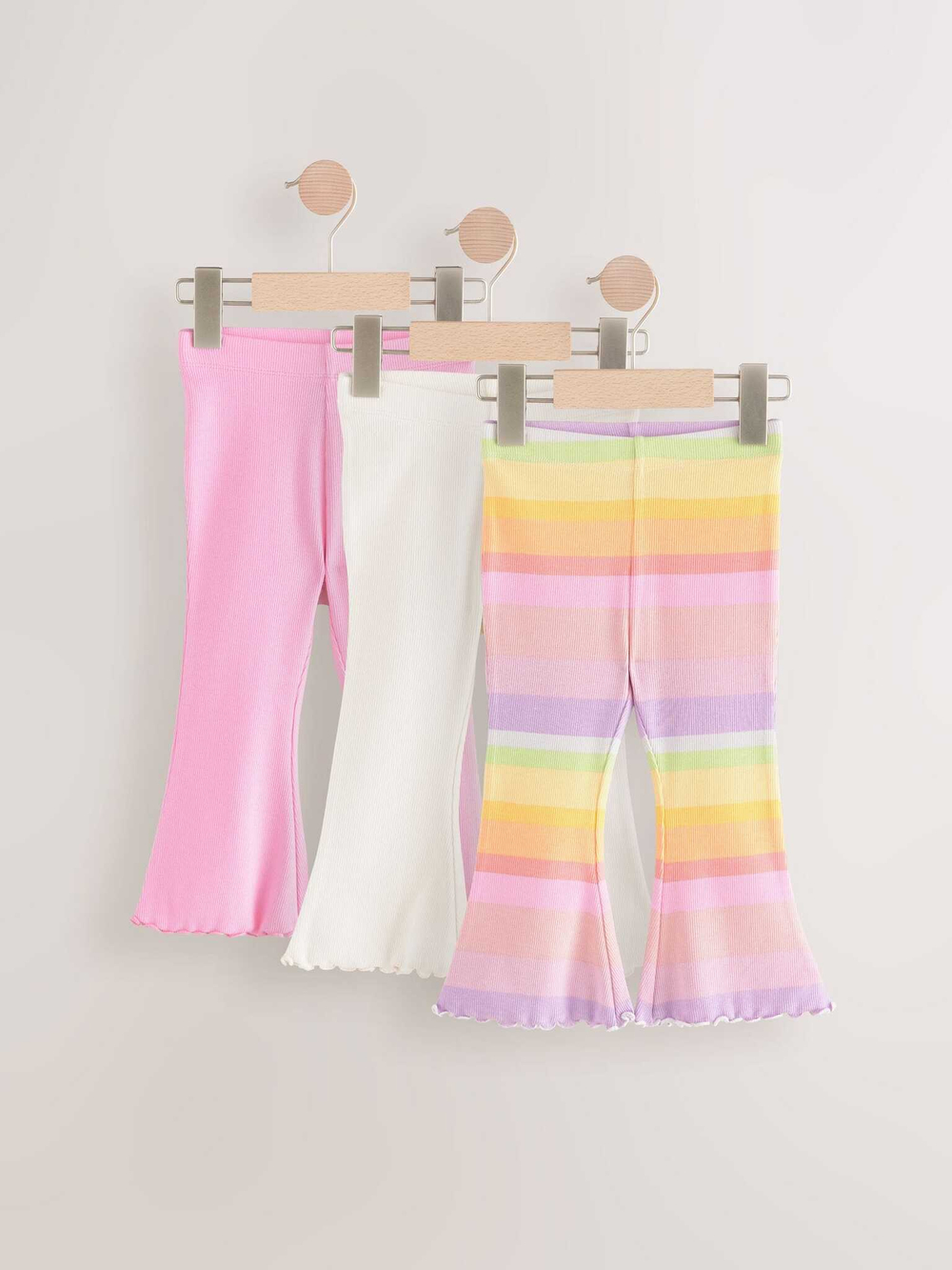 Легинсы-клеш для девочки Next AM7-590, 3 шт., Розовый, Белый