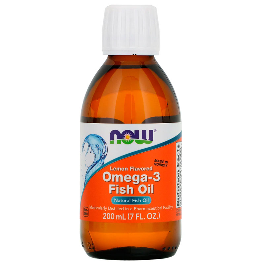 NOW Omega-3 fish oil со вкусом лимона (200 мл.)
