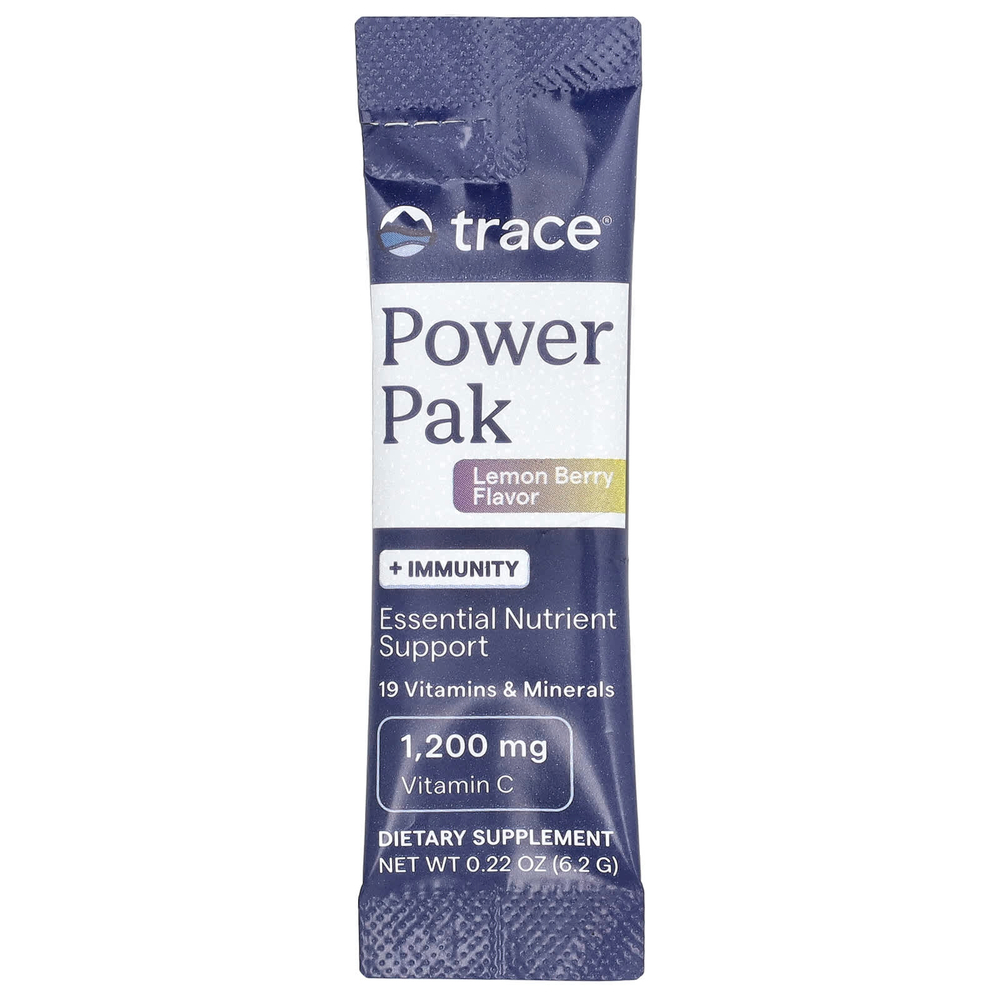 Trace, PowerPak + Immunity, лимон и ягоды, 30 пакетиков по 5,3 г (0,19 унции)