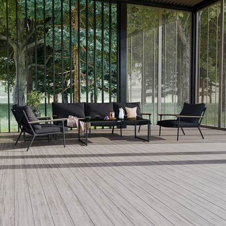 Лаунж зона Ideal Patio ФЕСТА черная с трехместным диваном