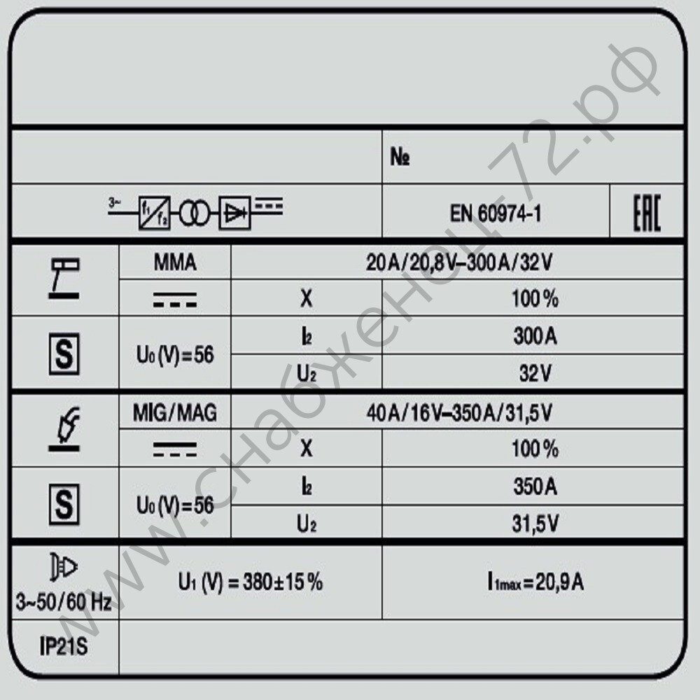 Сварочный полуавтомат INVERMIG 351 PWE