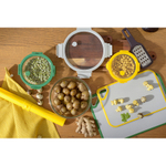 Доска разделочная из пшеничного волокна homi, 29х20 см, светло-серая с желтым кантом