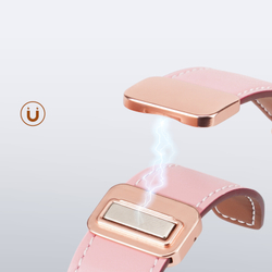 Ремешок из натуральной кожи розового цвета от Dux Ducis для смарт часов Samsung Galaxy Watch 3, 4, 5, 6 и 7 (размер крепления 20мм), серия YA Series