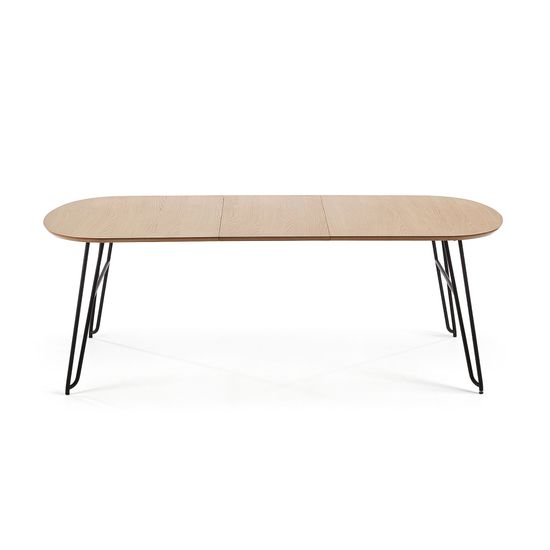 Стол Novaks 140 (220) х90 черный, шпон натуральный