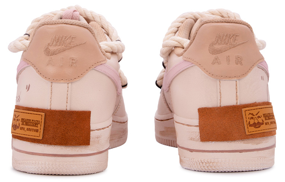 Nike Air Force 1 Skateboard Shoes Women"s Low top Light Brown Pink