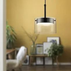 8232/1 COMFI LN26 230 черный/прозрачный, металл/стекло Подвес LED GX70 1*10W 220V NATALINA