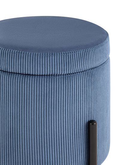 Пуф Дали с ящиком велюр бледно-синий