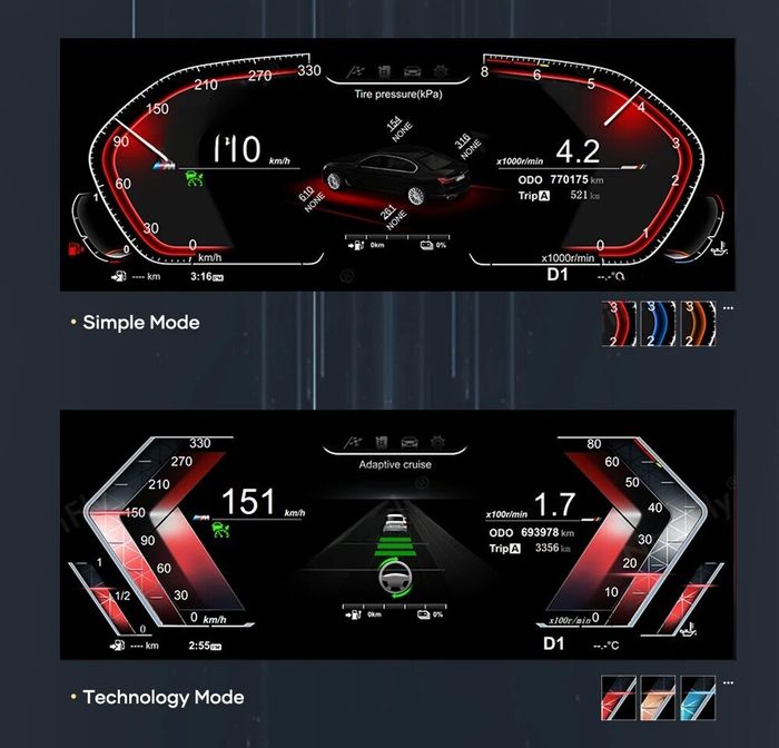 Электронная панель приборов BMW 4-серия F32 2012-2018 - Kuberg NH-LCD-B02-F32 с ЖК 12.3" экраном QLED
