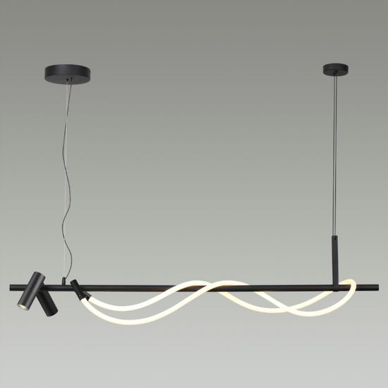 4391/30L HIGHTECH ODL24 263 черный/металл/канат Подвесной св-к с раздельн. вкл IP20 LED 30W 1200Лм 4000K CORDA