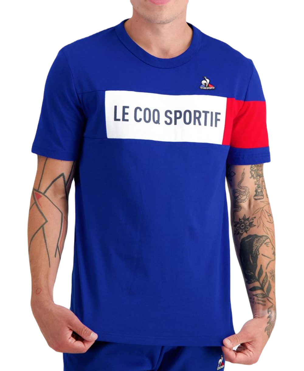 Мужская теннисная футболка Le Coq Sportif TRI Tee Short Sleeve N°1 - bleu electro