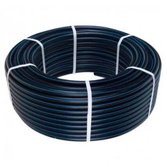 Труба ПНД 32х2,0 SDR17 черная с синей полосой, питьевая (200)