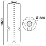 Емкость Анион цилиндрическая 405 л. вертикальная (550x550x1920см;синий) - арт.559378