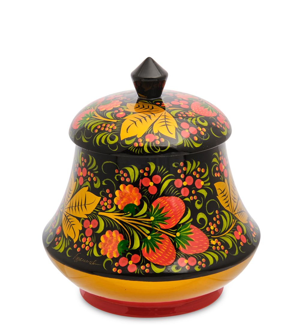 Народные промыслы ХЛ-123/1 Чайница 140*130 (Хохлома)