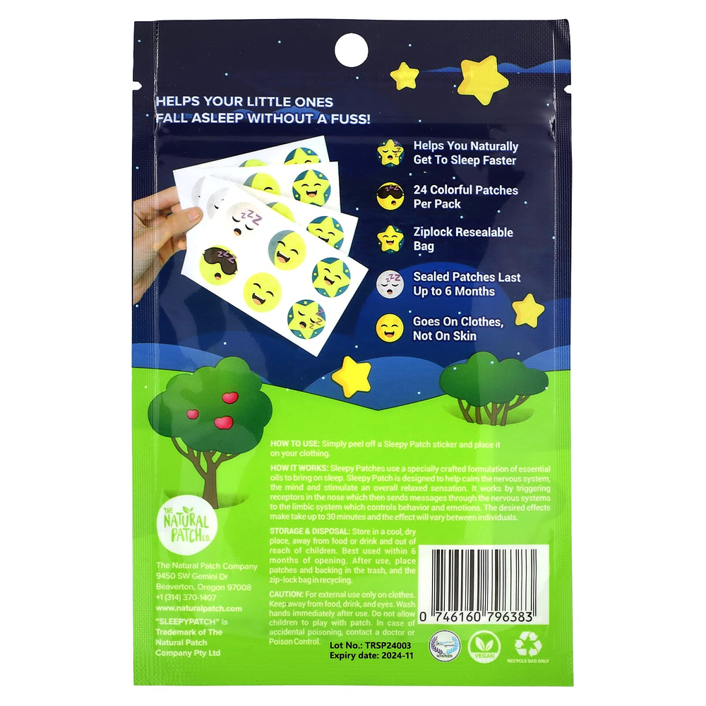 NATPAT, Sleepy Patch, наклейки для улучшения сна, для детей от 24 лет, 24 шт.