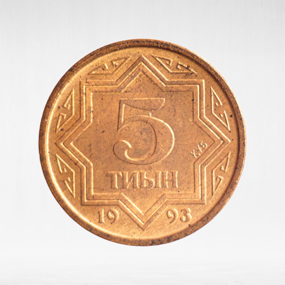 Kazakhstan, 5 Tyin (Zink), 1993, XF