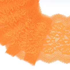 Кружево эластичное оранжевое 22 см, Китай