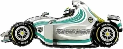Шар (43""/109 см) Фигура, Гоночный автомобиль, машина,  Формула 1, Серый, 1 шт. Д129