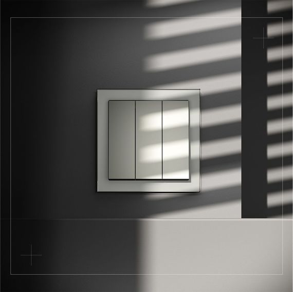 Выключатель встраиваемый Voltum S70 трехклавишный 10А, (сталь) VLS030105