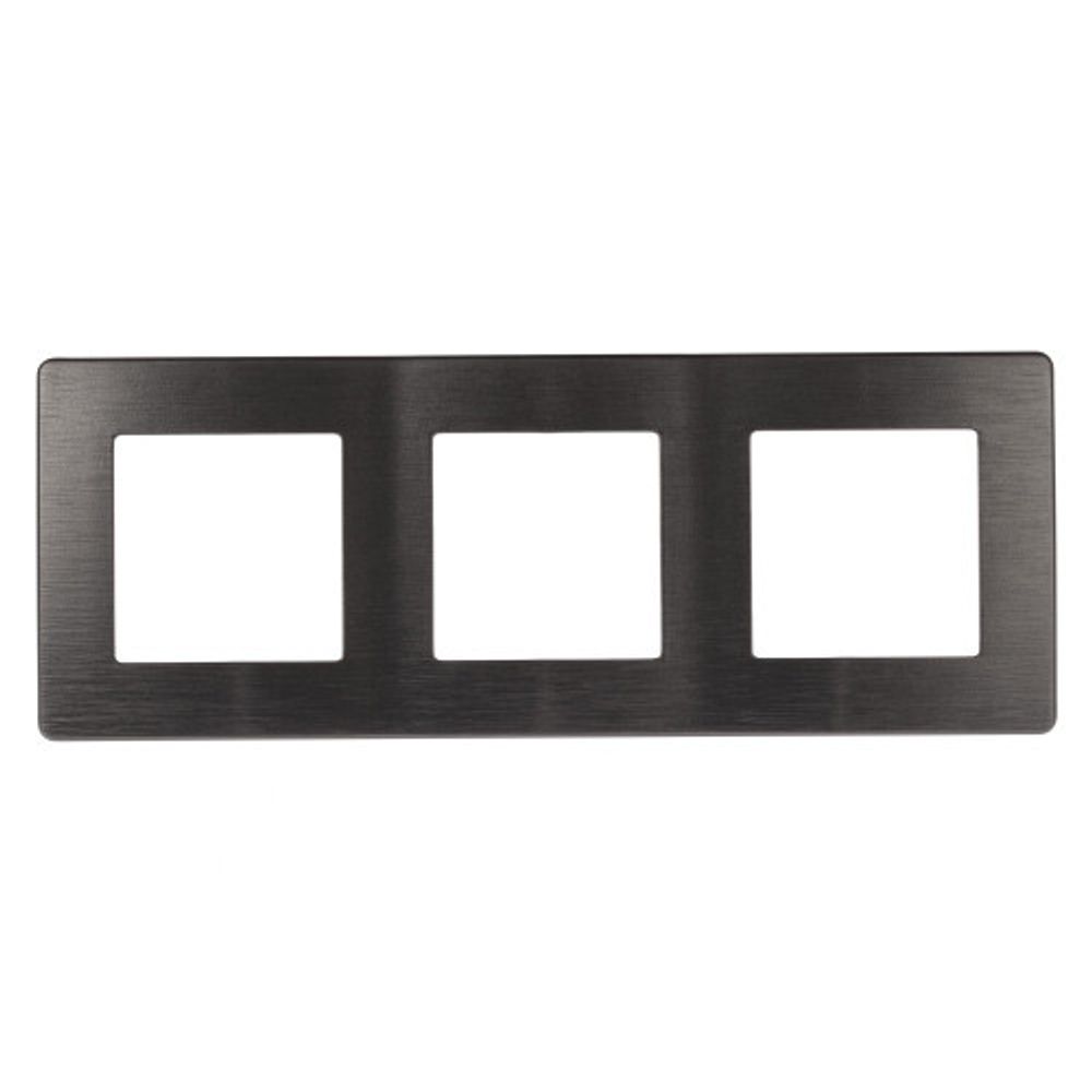 Рамка для розеток и выключателей ЭРА Серия 12 12-5103-12 на 3 поста, Эра12 Сатин, графит