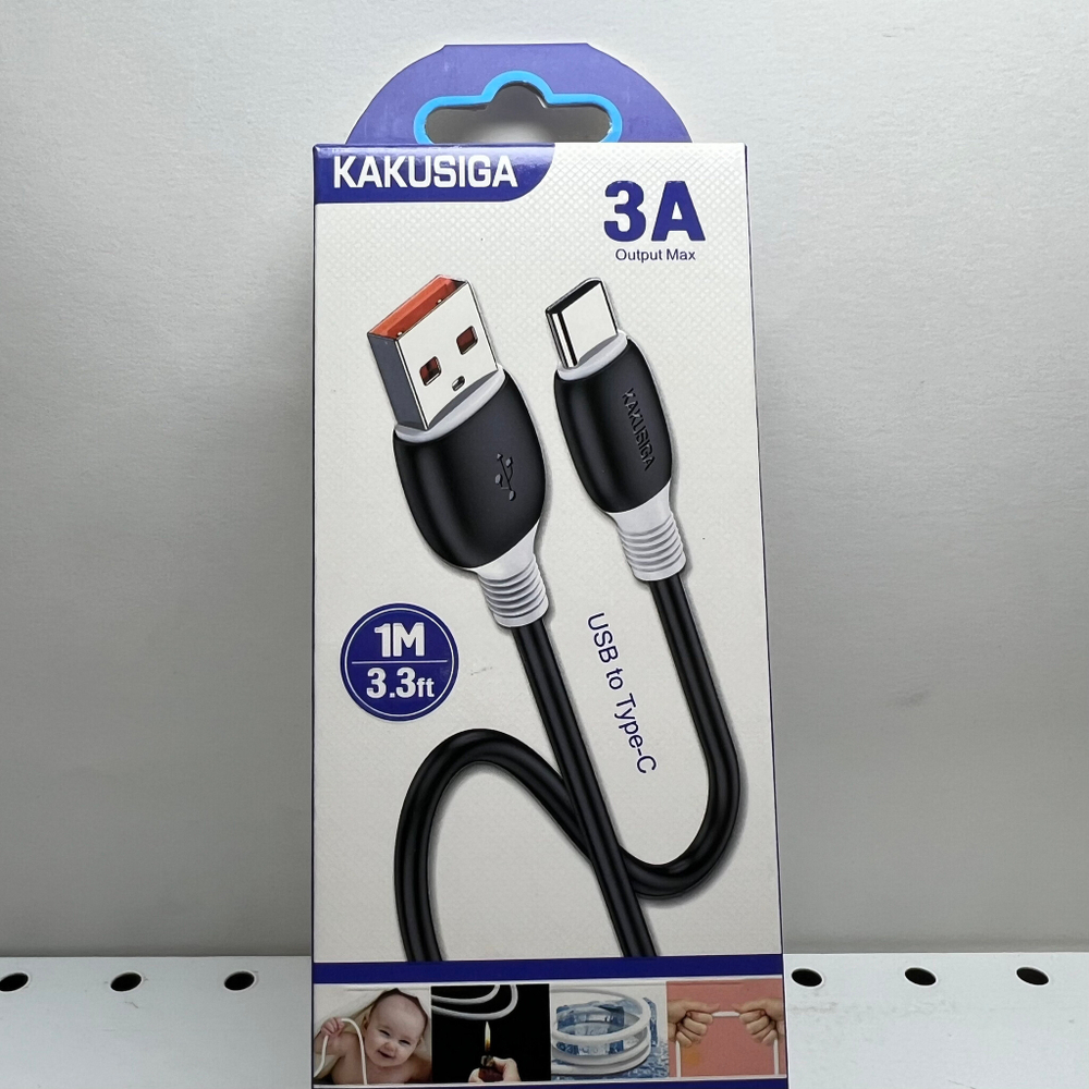 KSC-951 провод USB - TypeC 3A (черный)