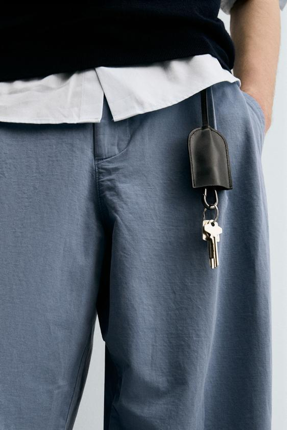 ZARA БРЮКИ BALLOON FIT С ЗАЩИПАМИ, СЕРЫЙ/СИНИЙ