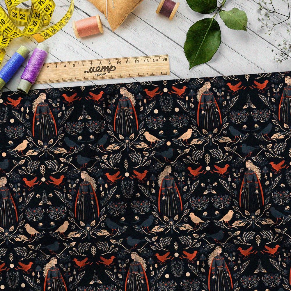 Ткань оксфорд 600  девушка из сказок